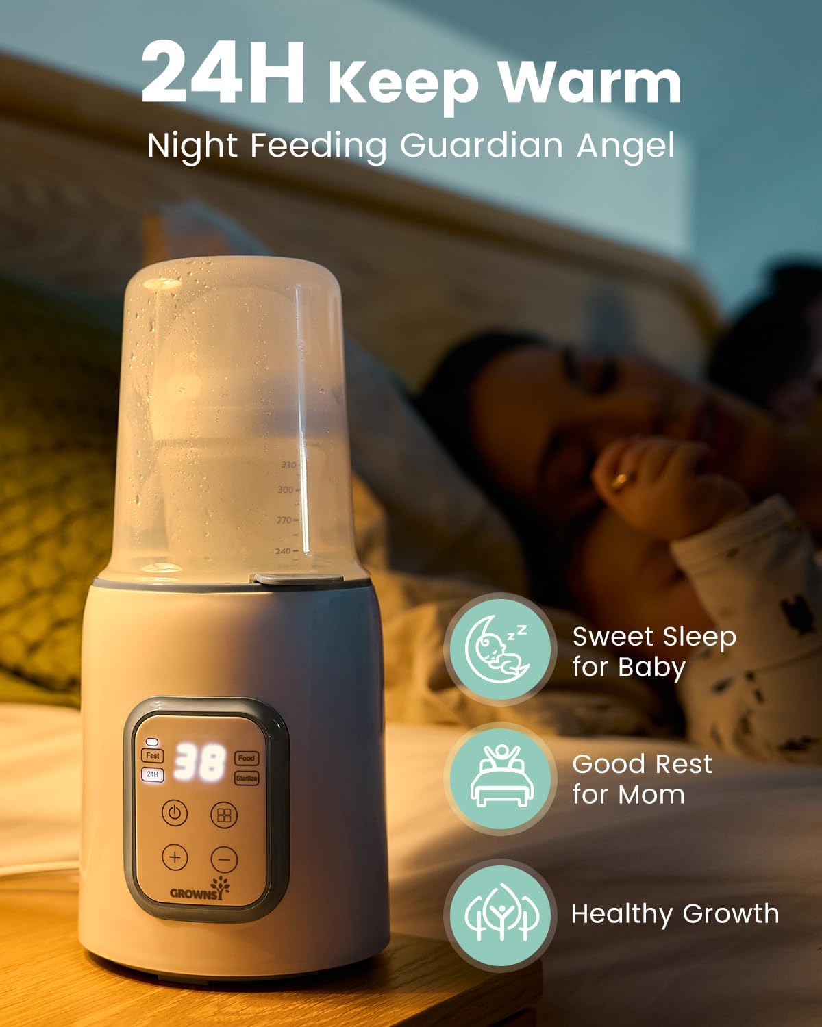 Fast Baby Bottle Warmer — Universal Fit (Grey)