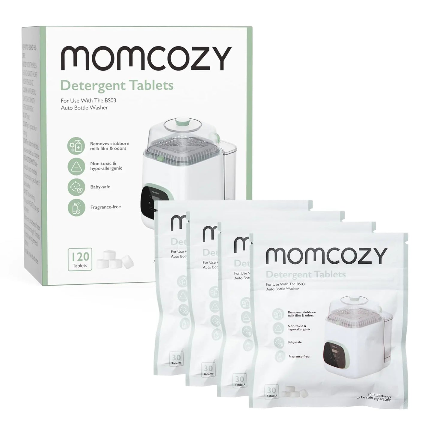 Momcozy Official Washing Block for Momcozy KleanPal Pro Baby Bottle Washer 120 Tablets